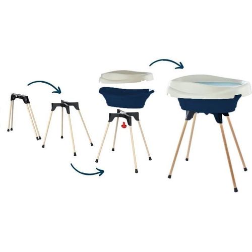 Pack Plan à Langer Et Baignoire - Vasco - Bleu Océan - 2 En 1