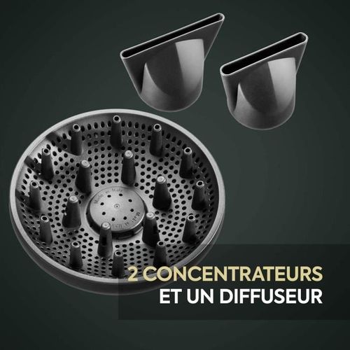 Seche-cheveux - D6555de - Air Power Pro Vert - Moteur Numérique - Systeme Ionique - Ultra-silencieu