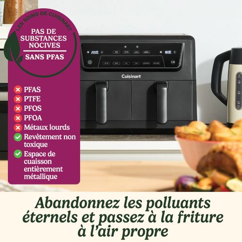 Friteuse Sans Huile  - Airfryer Afd10oble - Capacité 10,4l - Double Cuves - Noir - 2400w