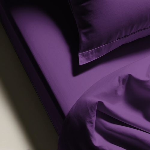 Drap Plat Percale Coton Tertio® Violet - 180 X 290 cm