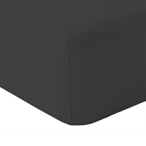 Drap Housse En Coton Lavé  - 80x200 Cm - Gris Anthracite