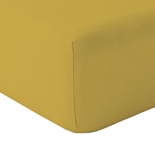 Drap Housse En Coton Lavé  - 80x200 Cm - Jaune Curry