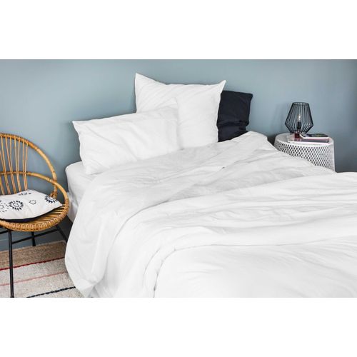 Housse De Couette Coton Lavé  - 260x240 Cm - Blanc