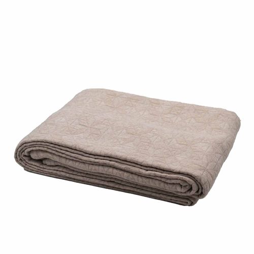 Dessus De Lit Matelassé En Polycoton Relief Texturé - 230x250 Cm - Ficelle