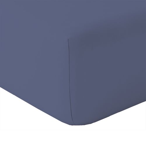 Drap Housse En Coton Lavé  - 160x200 Cm - Bleu Pétrole