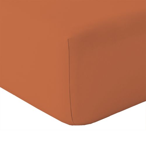 Drap Housse En Coton Lavé  - 80x200 Cm - Terracotta