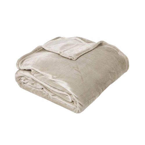 Couverture Velvet Galet 180 X 220 Cm Beige