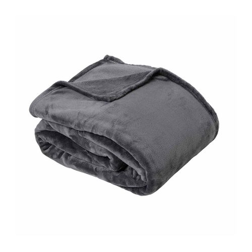 Couverture Velvet Acier 180 X 220 Cm Gris Foncé