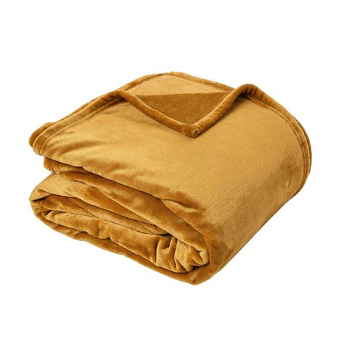Couverture Velvet Miel 220 X 240 Cm Jaune