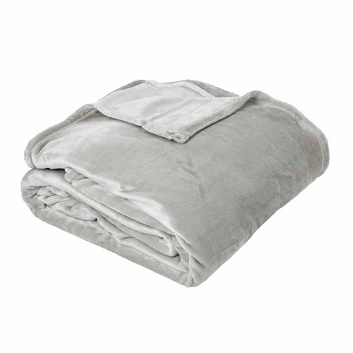 Couverture Velvet Perle 240 X 260 Cm Gris Clair
