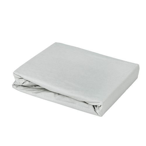 Drap Housse Élastiqué En 100% Coton Peigné - 85x195 Cm - Gris Perle