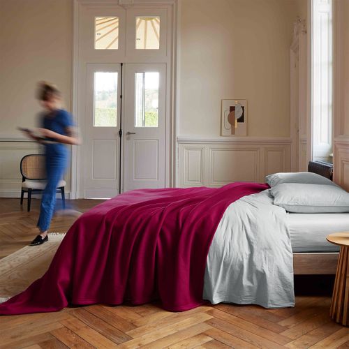 Couverture Teddy Framboise 240 X 300 Cm Rose Foncé