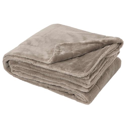 Plaid Polaire Double Face - 150x200 Cm - Beige Foncé