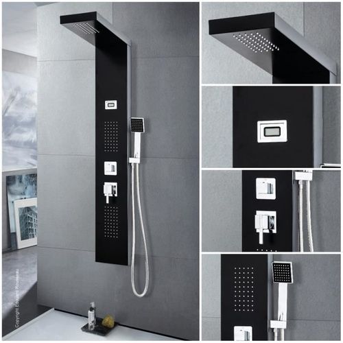 Rousseau Colonne De Douche Hydromassante Torquay Noir - Affichage LED