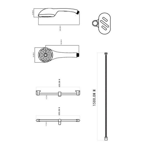 Rousseau Barre De Douche + Douchette Sans Robinet Heko - Chromé