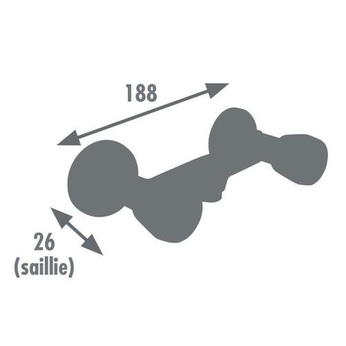 Mélangeur De Douche Konfort - Tetes à Clapet - Poignées Métal à Facettes - Style Classique - Chromé