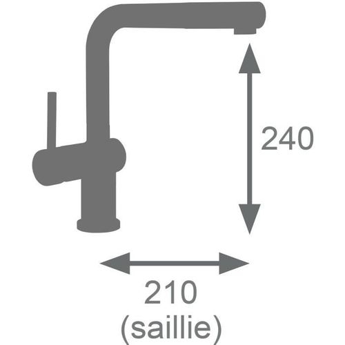 Mitigeur Evier Carré - Douchette Extractible - Chromé