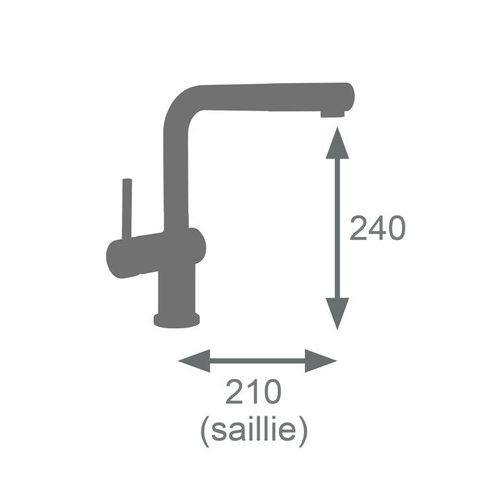 Mitigeur Evier Carré - Douchette Extractible - Chromé
