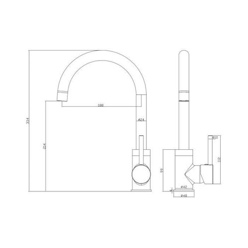 Rousseau Robinet Mitigeur De Cuisine Køben - Sans Douchette - Or Rose