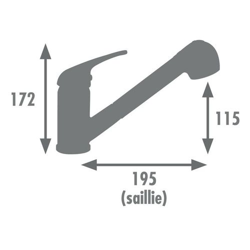 Mitigeur Évier De Cuisine - Noir Mat - Bec Orientable - Cartouche Céramique Ø 40 Mm - Bago