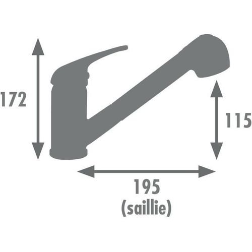 Mitigeur Évier De Cuisine - Noir Mat - Bec Orientable - Cartouche Céramique Ø 40 Mm - Bago