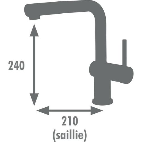 Mitigeur Evier Carré - Douchette Extractible - Noir
