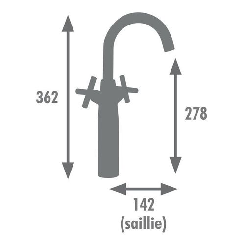 Mélangeur Lavabo Nanka Haut - Noir