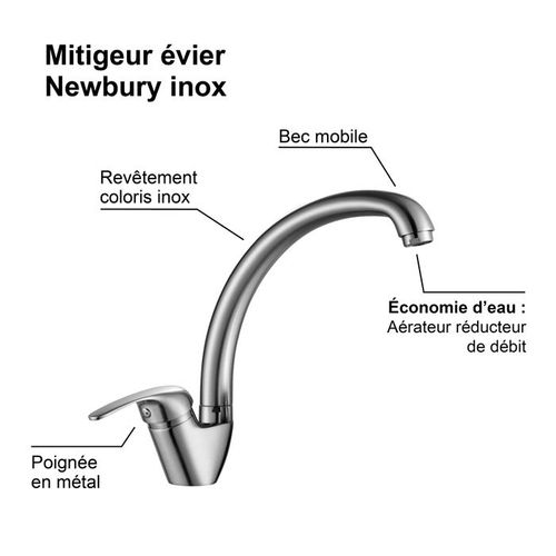 Mitigeur Evier Newbury - Inox