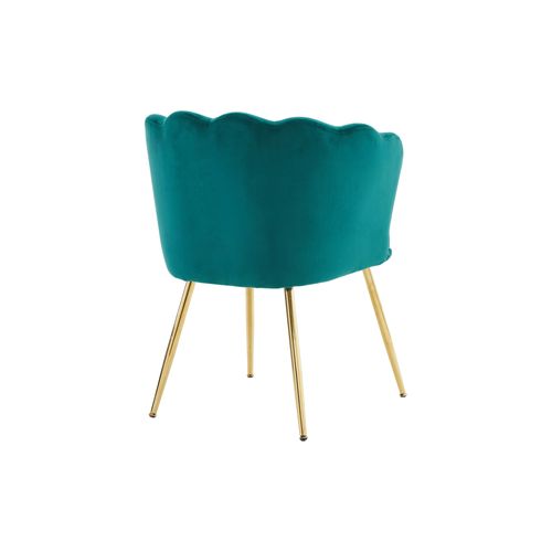 Lot De 4 Chaises De Salon Moderne En Velours, Rembourré Avec Pieds En Métal Et Coussins, Vert