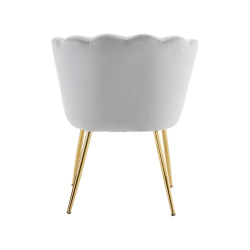 Lot De 6 Chaises De Salon Moderne En Velours, Rembourré Avec Pieds En Métal Et Coussins, Gris