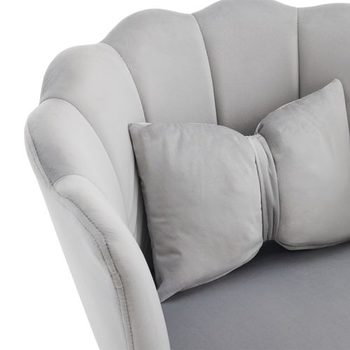 Lot De 4 Chaises De Salon Moderne En Velours, Rembourré Avec Pieds En Métal Et Coussins, Gris