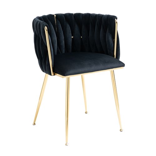 Chaises De Salle à Manger (2pc) Avec Pieds En Métal Doré Noir