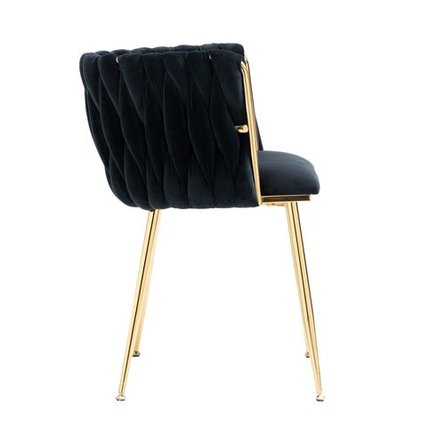 Chaises De Salle à Manger (2pc) Avec Pieds En Métal Doré Noir