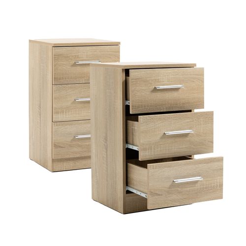 Chevet Avec 3 Tiroirs Simple En Bois Pour Salon