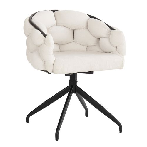 Chaises De Luxe En Velours, Lot De 2, Pivotant à 360°, Beige