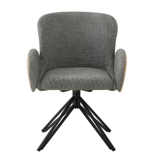 Chaises De Salle à Manger En Velours De Haute Qualité, Lot De 2, Pivotant à 360 Degrés, Gris