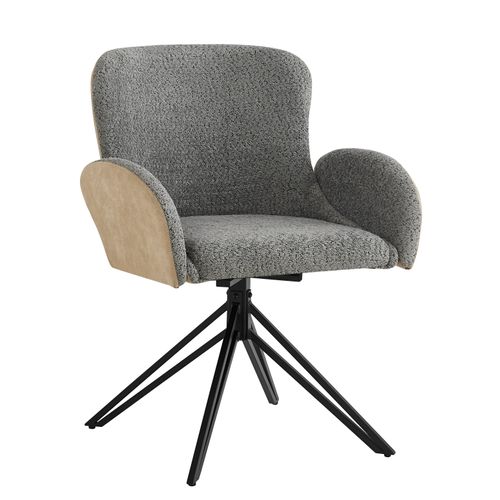 Chaises De Salle à Manger En Velours De Haute Qualité, Lot De 2, Pivotant à 360 Degrés, Gris