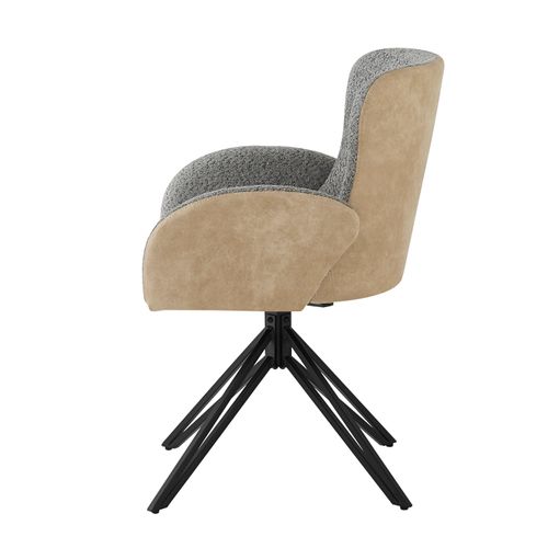 Chaises De Salle à Manger En Velours De Haute Qualité, Lot De 2, Pivotant à 360 Degrés, Gris