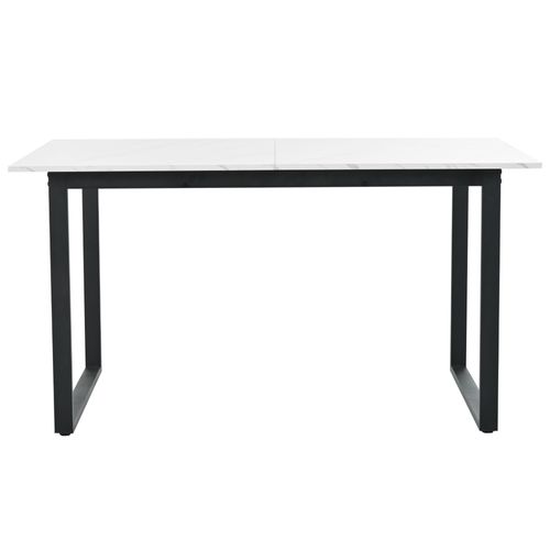 Table De Salle à Manger à Rallonge 180x80x75, Pieds En Métal, Blanc