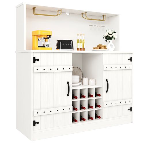 Buffet Moderne 120x40x120, Rangement à Plusieurs Niveaux, Blanc