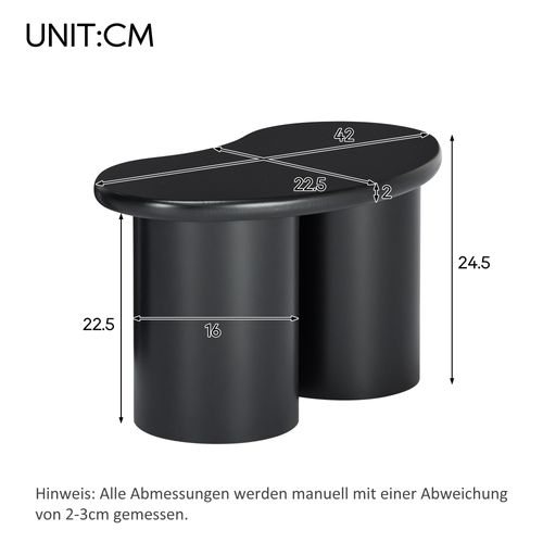 Tabouret, Table Basse, Banc Irrégulier , 16x42x24.5, Noir