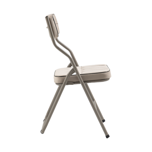 Lot De 2 Chaises Pliantes Avec Coussin En Velours Rembourrée Et Cadre En Acier, Kaki