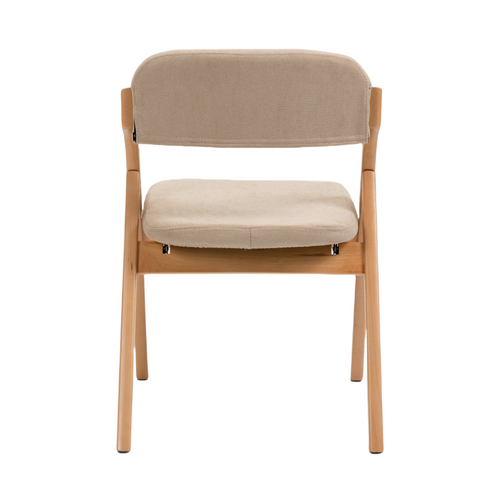 Lot De 2 Chaises Pliantes Avec Coussin En Velours Rembourrée Et Cadre En Bois, Kaki
