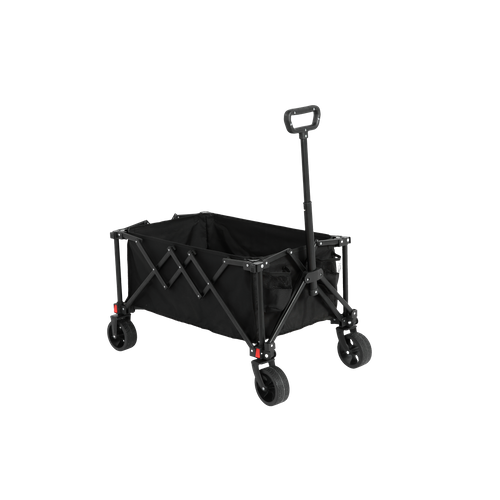 Chariot Pliant Avec Roues Tous Terrain Avec Tissu 600d Oxford, Capacité De 80 Litres, Noir