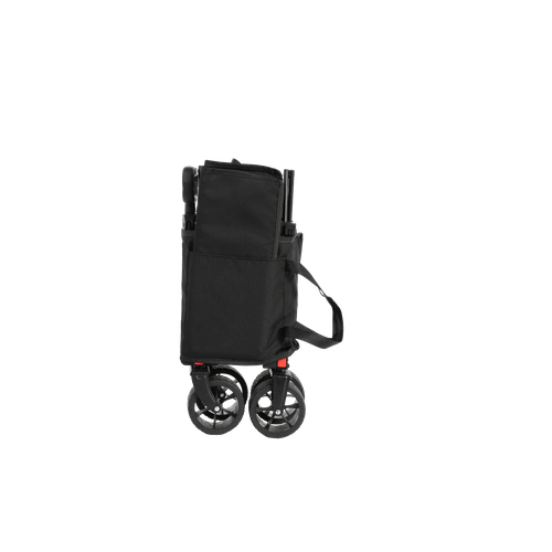 Chariot Pliant Avec Roues Tous Terrain Avec Tissu 600d Oxford, Capacité De 80 Litres, Noir