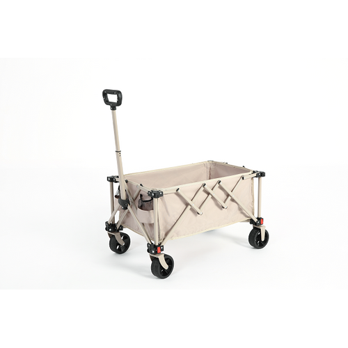 Chariot Pliant Avec Roues Tous Terrain Avec Tissu 600d Oxford, Capacité De 80 Litres, Beige