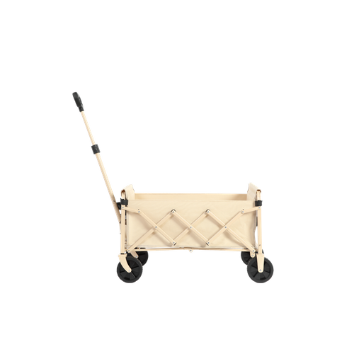 Chariot Pliant Avec Roues Tous Terrain Avec Tissu 600d Oxford, Capacité De 70 Litres, Beige