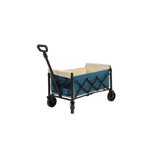 Chariot Pliant Avec Roues Tous Terrain Avec Tissu 600d Oxford, Capacité De 70 Litres, Bleu