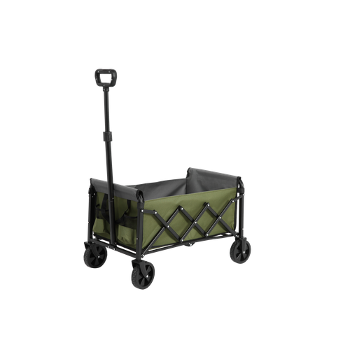 Chariot Pliant Avec Roues Tous Terrain Avec Tissu 600d Oxford, Capacité De 70 Litres, Vert