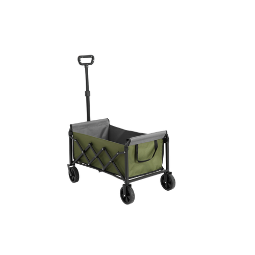 Chariot Pliant Avec Roues Tous Terrain Avec Tissu 600d Oxford, Capacité De 70 Litres, Vert
